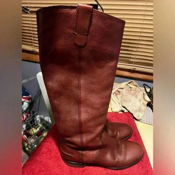 Vintage Italian Butter Soft Pebbled Leather Riding Boots Womens Sz 9 - Picture 1 of 9